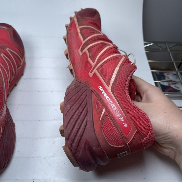 Salomon Speedcross 4 Red/Pink Trail Running Shoe Women US 9 (No Insole, read) - Picture 12 of 16